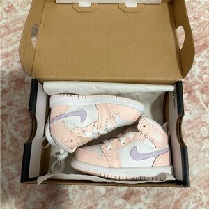 JORDAN 1 MID (TD) PINK WASH/VIOLET FROST-WHITE LAVIS ROSE/BLANC/GIVRE VIOLET